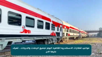 مواعيد قطارات الإسكندرية القاهرة اليوم لجميع الرحلات والدرجات.. تعرف عليها الآن